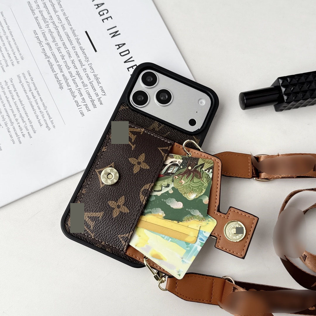 #516  スマホケース  カード収納付き ストラップ付き   耐衝撃・防振性能に優れ、iPhone に対応