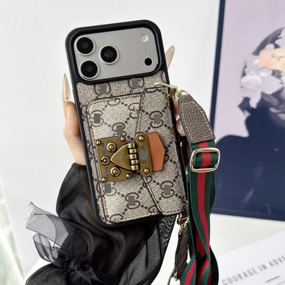 #516  スマホケース  カード収納付き ストラップ付き   耐衝撃・防振性能に優れ、iPhone に対応