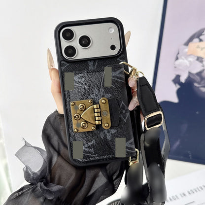 #516  スマホケース  カード収納付き ストラップ付き   耐衝撃・防振性能に優れ、iPhone に対応