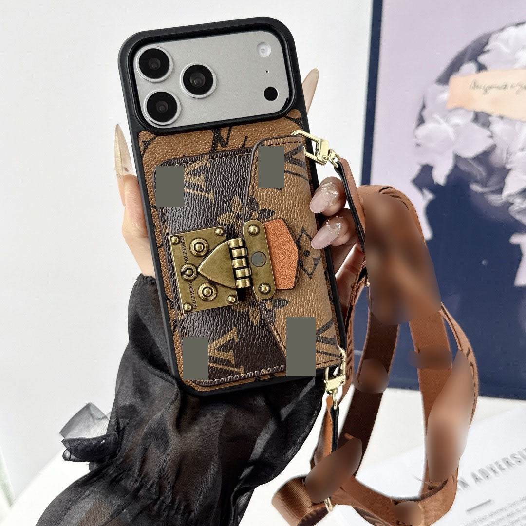 #516  スマホケース  カード収納付き ストラップ付き   耐衝撃・防振性能に優れ、iPhone に対応