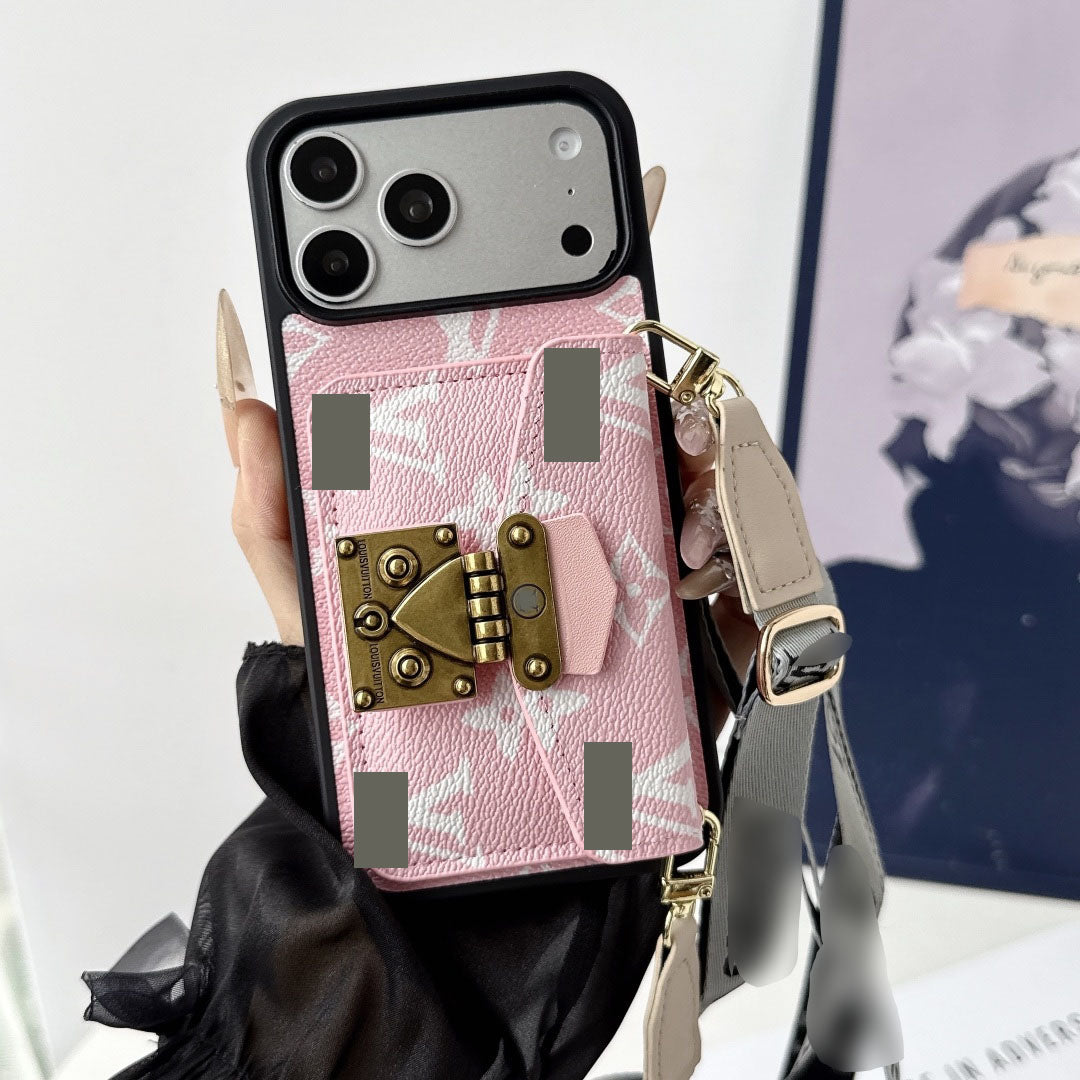 #516  スマホケース  カード収納付き ストラップ付き   耐衝撃・防振性能に優れ、iPhone に対応