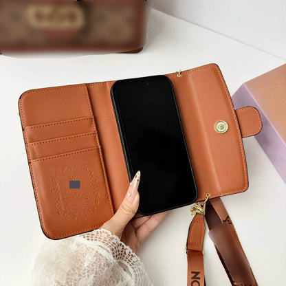 #526  スマホケース ストラップ付き カード収納付き 耐衝撃・防振性能に優れ、iPhone に対応