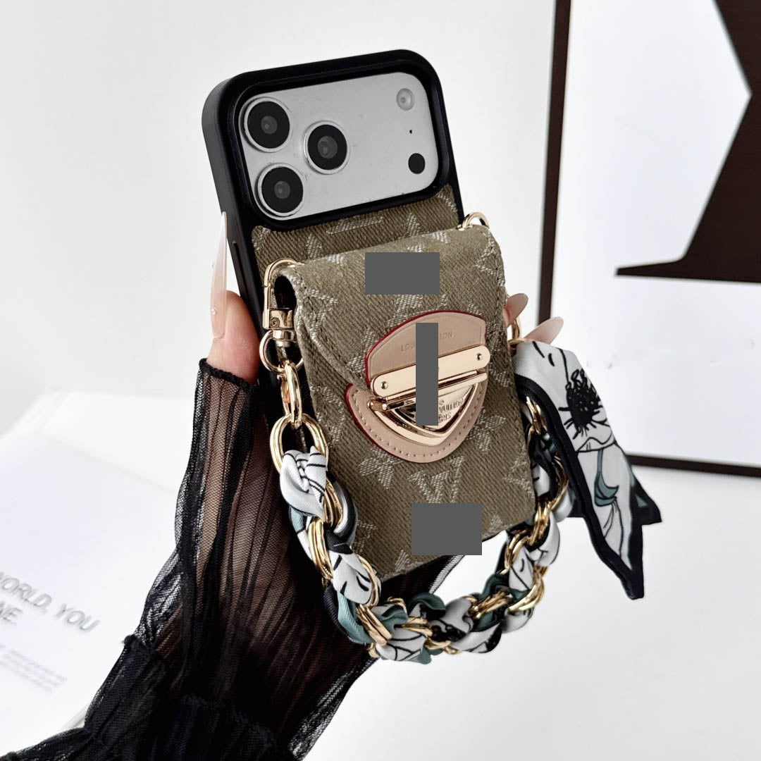 #534  スマホケース  デニムシリーズ  リボンブレスレット付き カード収納付き  耐衝撃・防振性能に優れ、iPhoneに対応