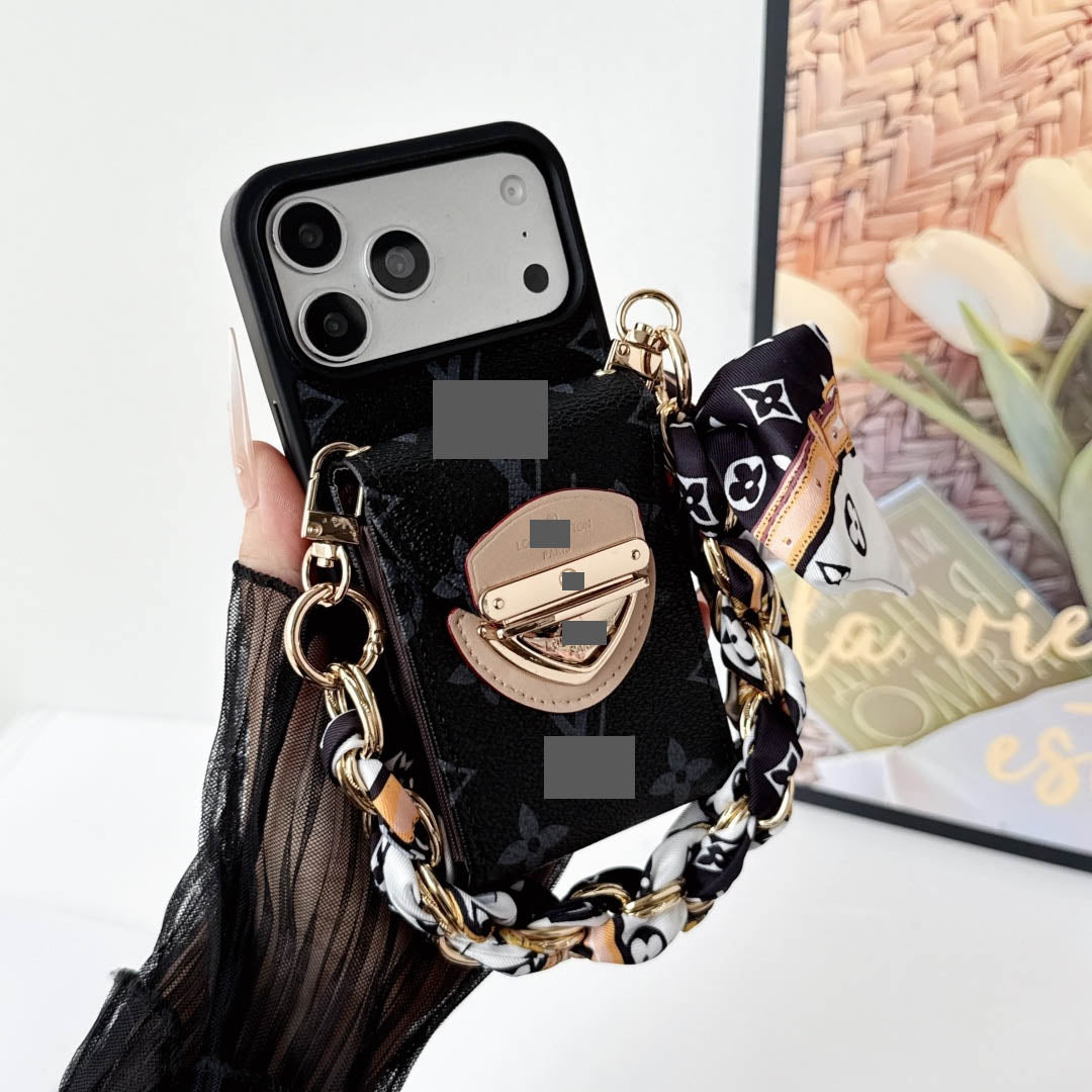 #535  スマホケース   リボンブレスレット付き カード収納付き  耐衝撃・防振性能に優れ、iPhoneに対応
