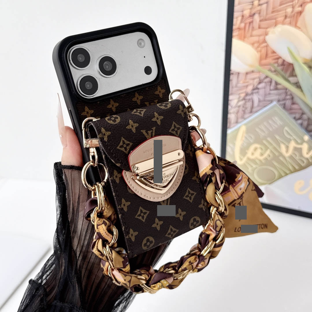 #535  スマホケース   リボンブレスレット付き カード収納付き  耐衝撃・防振性能に優れ、iPhoneに対応