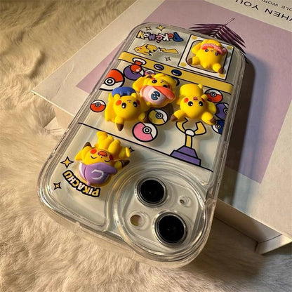 スマホケース  目を惹く立体満屏ピカチュウテーマ  耐衝撃・防振性能に優れ、高級感あふれるスマホケースで、iPhone に対応