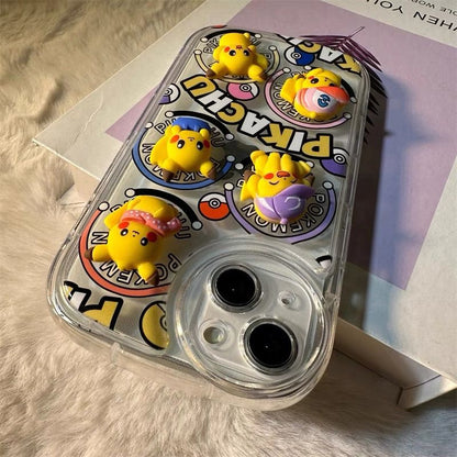 スマホケース  目を惹く立体満屏ピカチュウテーマ  耐衝撃・防振性能に優れ、高級感あふれるスマホケースで、iPhone に対応