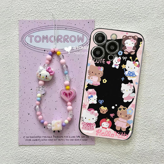 スマホケース  可愛らしさが溢れるハローキティが、ぐるぐると揺れるユニークなラシャーデザインで登場 磁石吸着式スマホケース 耐衝撃・防振性能に優れ、高級感あふれるスマホケースで、iPhone に対応