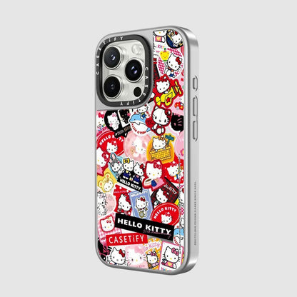 スマホケース  ハローキティテーマ 付属のハート型紐  耐衝撃・防振性能に優れ、高級感あふれるスマホケースで、iPhone に対応