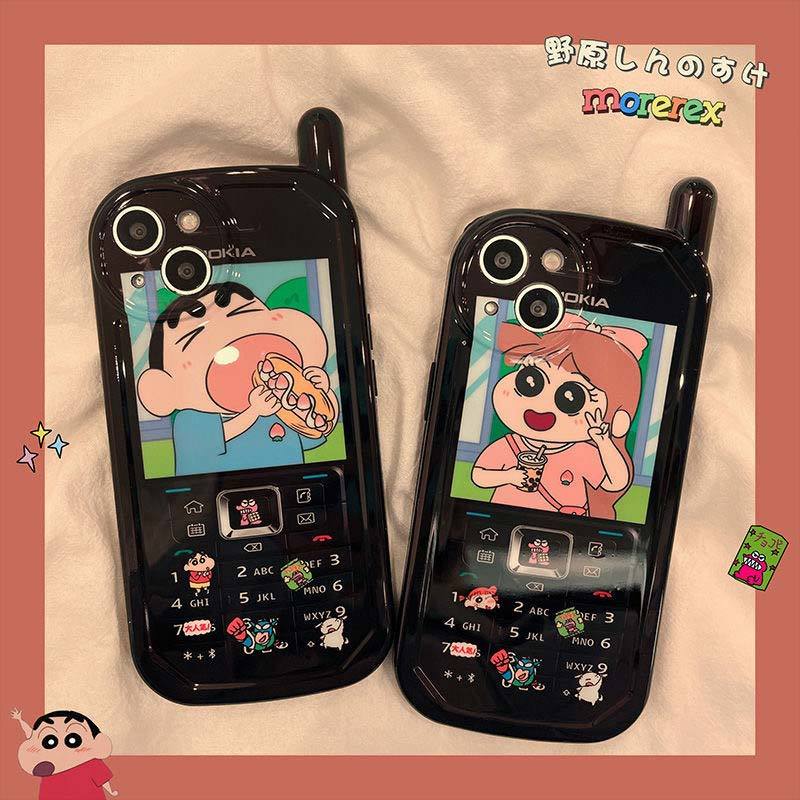 スマホケース  しんちゃん イメージ  耐衝撃・防振性能に優れ、高級感あふれるスマホケースで、iPhone に対応