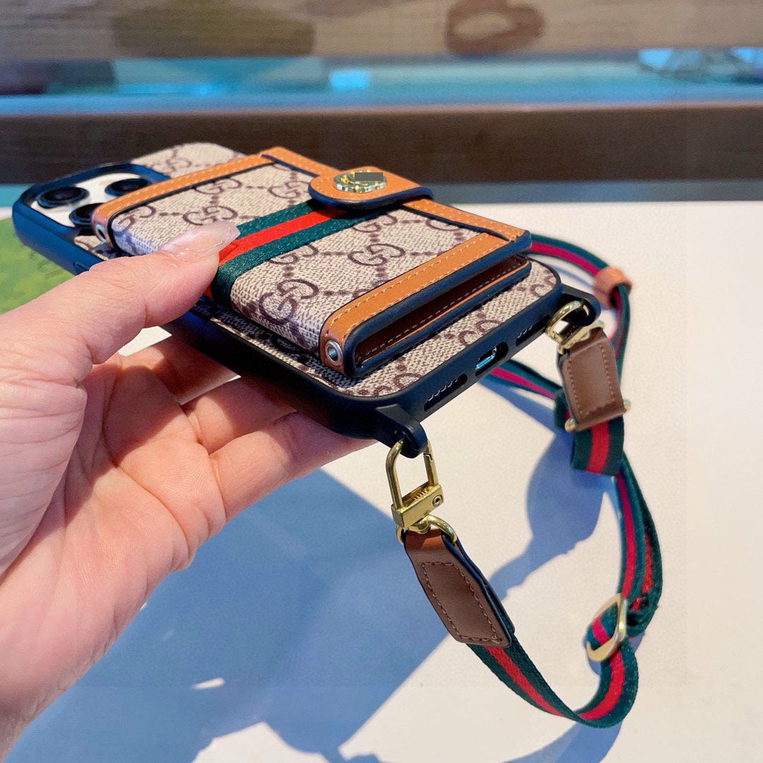 #403  スマホケース  カードホルダー付き ストラップ付き  耐衝撃・防振性能に優れ、iPhoneに対応