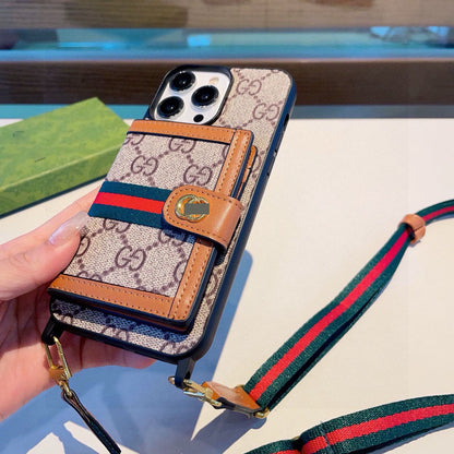 #403  スマホケース  カードホルダー付き ストラップ付き  耐衝撃・防振性能に優れ、iPhoneに対応
