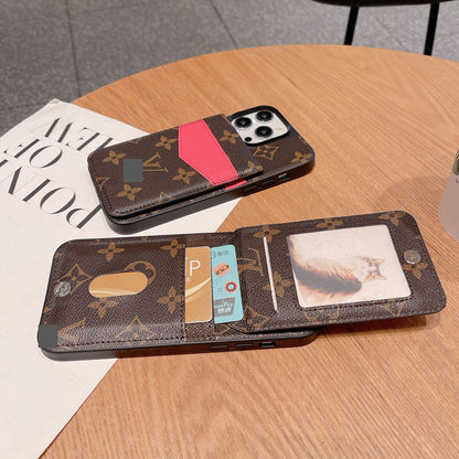 #202  スマホケース   カードポケット＆スタンド機能付きスマホケース    耐衝撃・防振性能に優れ、iPhone12-17 に対応