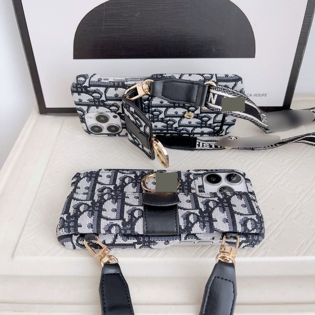 #436  スマホケース  紐付き カードケース付き 耐衝撃・防振性能に優れ、iPhone に対応