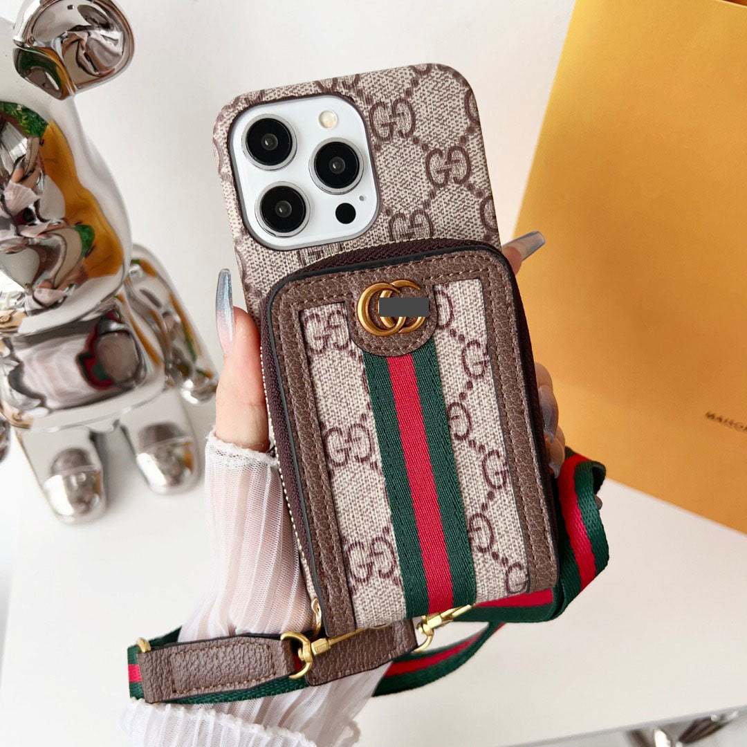 #407  スマホケース  ストラップ付き カード収納付き   耐衝撃・防振性能に優れ、iPhoneに対応