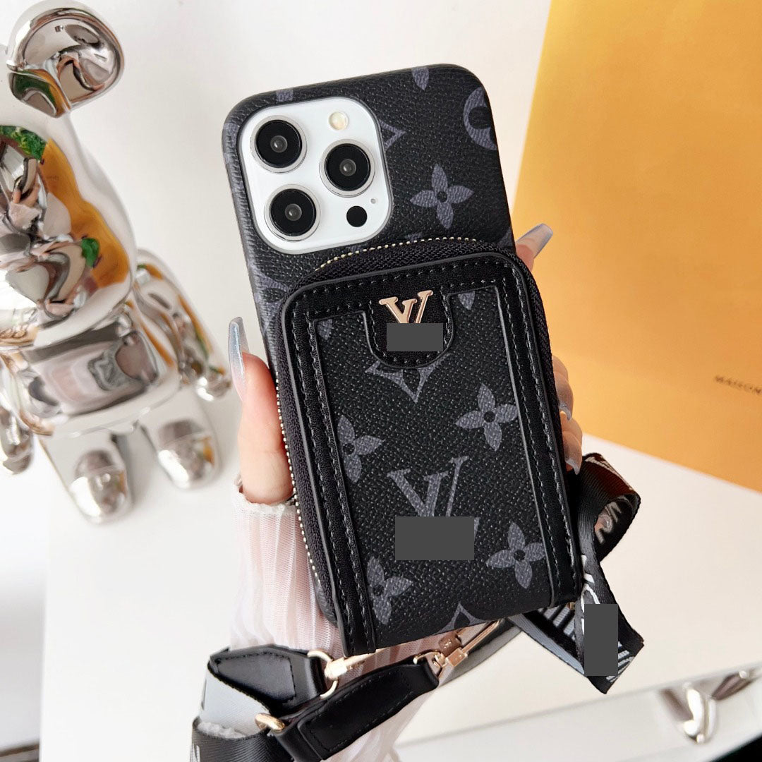 #407  スマホケース  ストラップ付き カード収納付き   耐衝撃・防振性能に優れ、iPhoneに対応