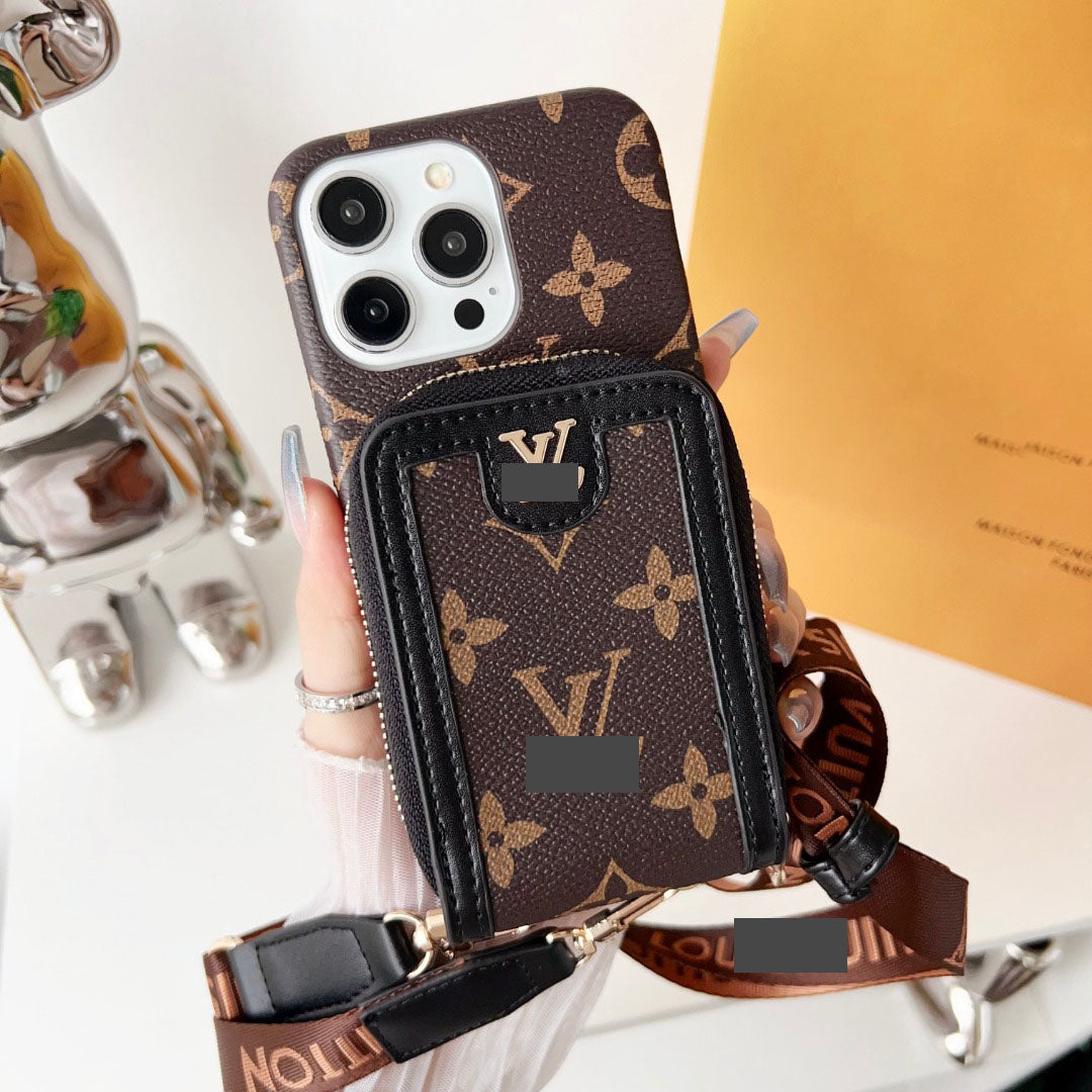 #407  スマホケース  ストラップ付き カード収納付き   耐衝撃・防振性能に優れ、iPhoneに対応