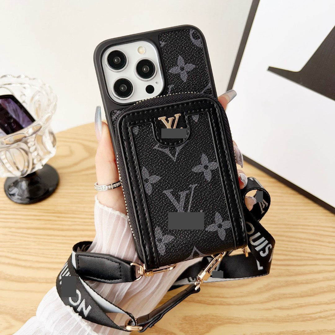 #408  スマホケース  ストラップ付き カード収納付き   耐衝撃・防振性能に優れ、iPhone に対応
