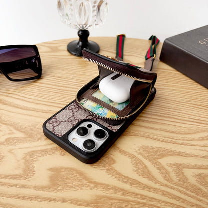 #408  スマホケース  ストラップ付き カード収納付き   耐衝撃・防振性能に優れ、iPhone に対応